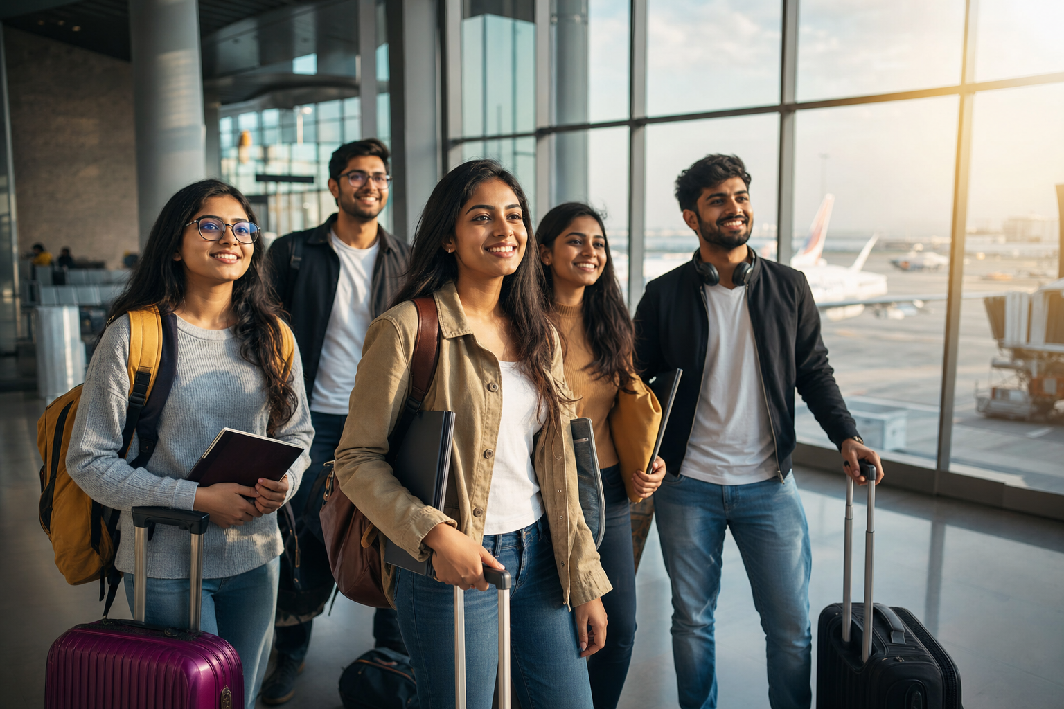 Indian students preparing for an international study abroad journey